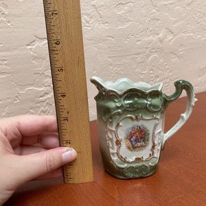 Antique French Victorian Creamer with Colonial Scene